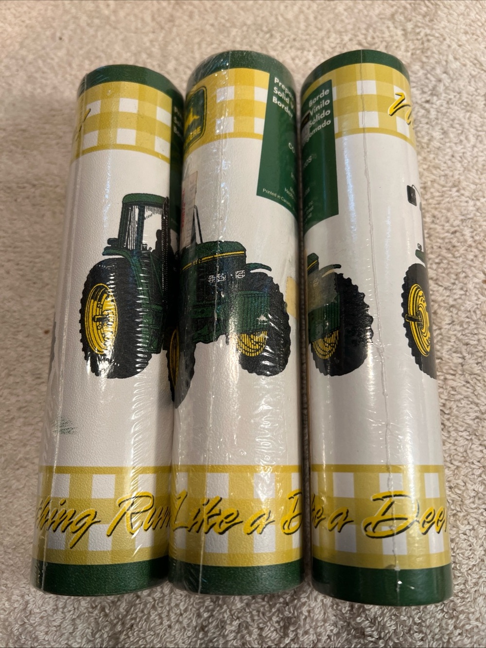 Lot Of 3 John Deere 62730 Vinyl Border 6.75” X 5 Yards Pre-pasted Wallpaper NEW